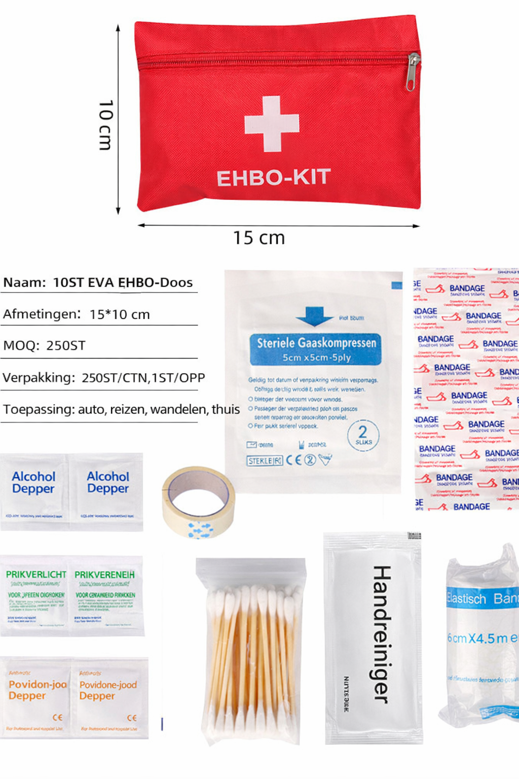 Compacte EHBO-Set voor Auto & Outdoor – 75-delig Noodpakket