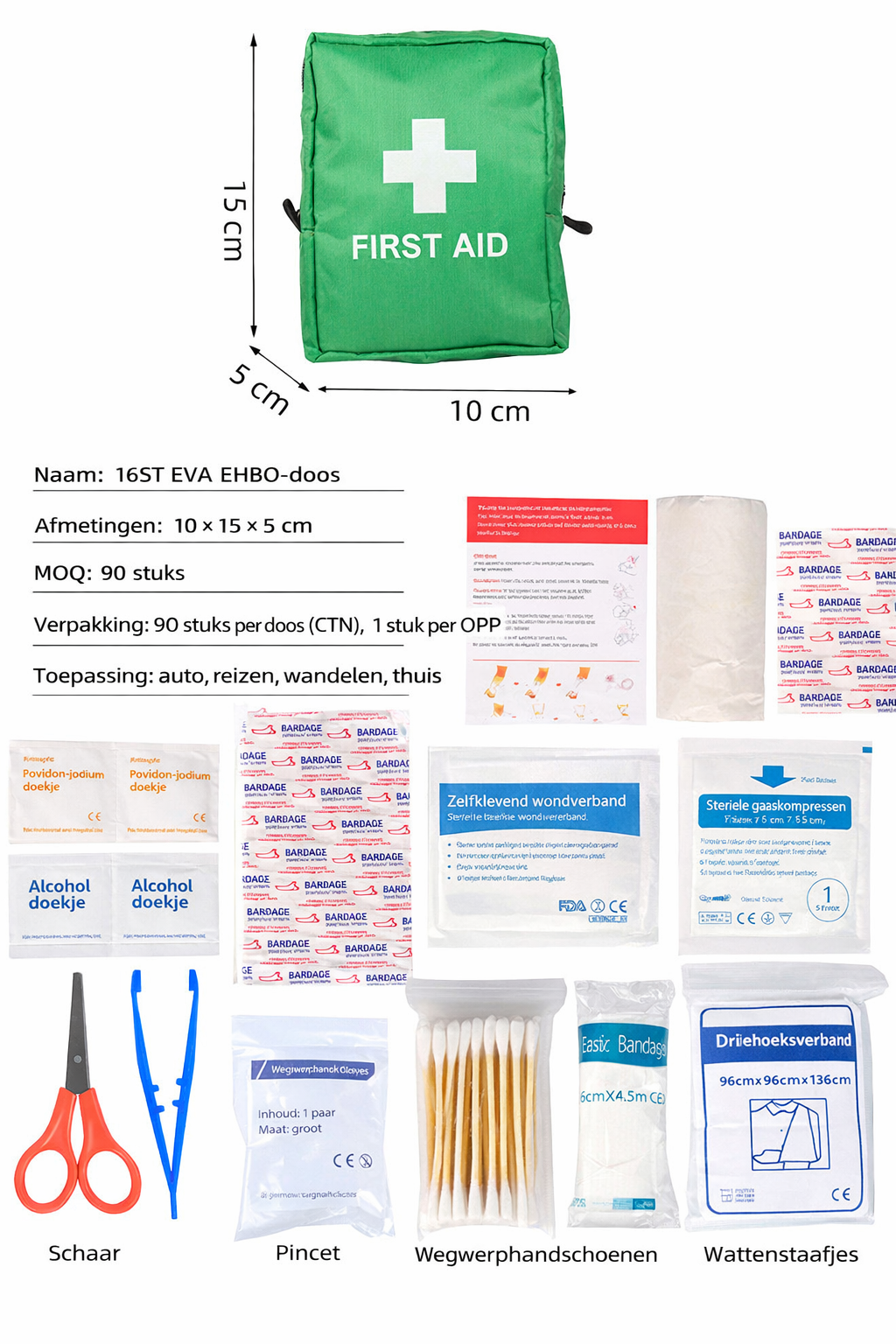 Compacte EHBO-Set voor Auto & Outdoor – 75-delig Noodpakket