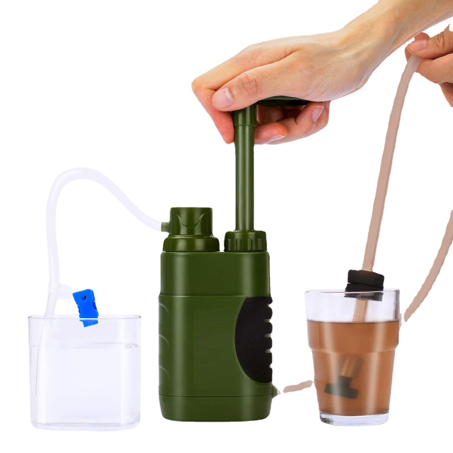 Draagbaar Handpomp Waterfilter | Essentieel Voor Outdoor & Noodsituaties