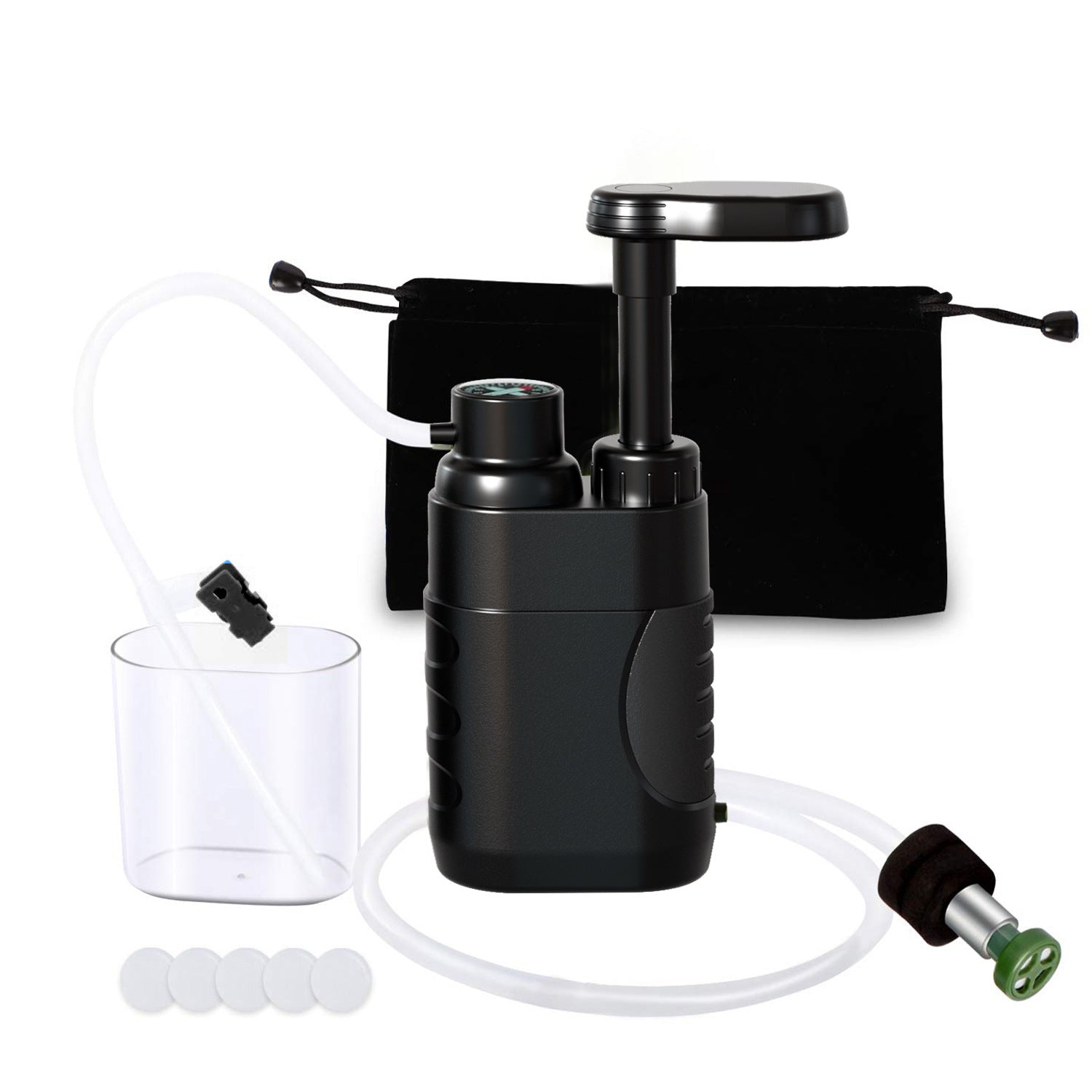 Draagbaar Handpomp Waterfilter | Essentieel Voor Outdoor & Noodsituaties