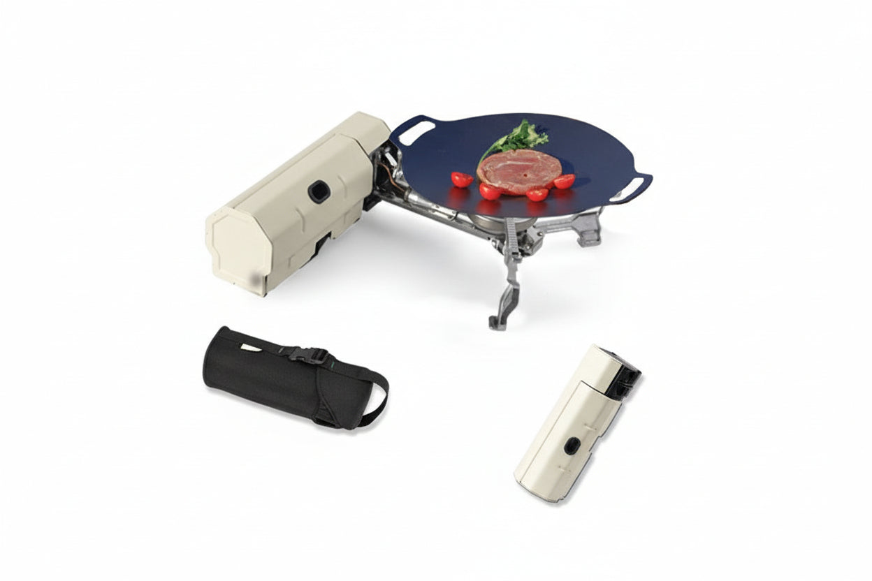 Opvouwbaar Camping Gasfornuis Met Kookset