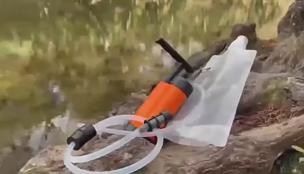 Draagbaar Handpomp Waterfilter | Essentieel Voor Outdoor & Noodsituaties